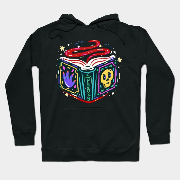 Open Spell Book Illustration Hoodie by Mako Design 